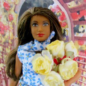 CURVY BARBIE, ETHNIC w CLOTHES: DRESSES, SHOES, LONG GOWN, ACCESSORIES, STORY!